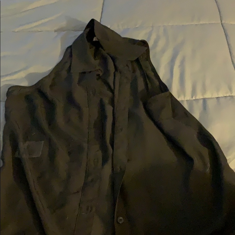 Sheer black button down tank